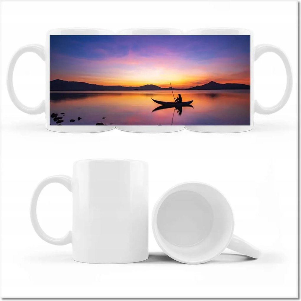 Fényképes bögre Esti horgászat naplementekor Tájkép