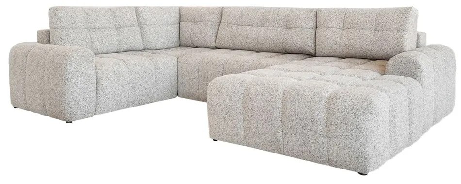 Bézs kinyitható tárolóhelyes moduláris sarokkanapé (bal oldali) Lulu – Miuform