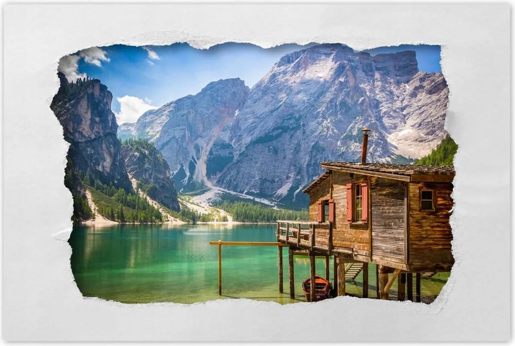 Poszterek 120x80 Fa házikó a hegyekben