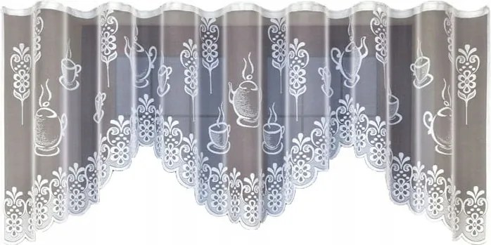 Mg Függöny Konyha 21464 Fehér 300x110 Pol szalaggal