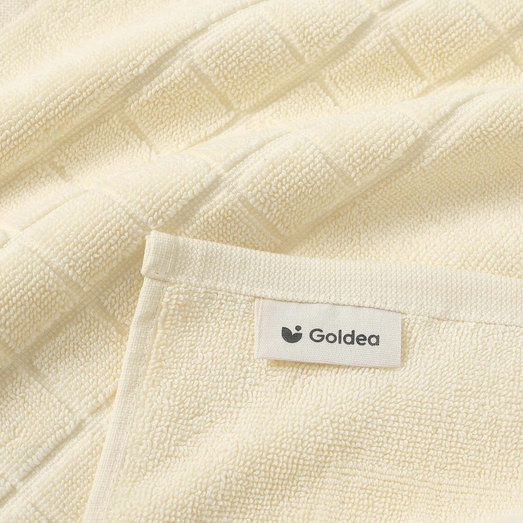 Goldea frottír fürdőszobai szőnyeg mozaika – krémszínű 50 x 70 cm