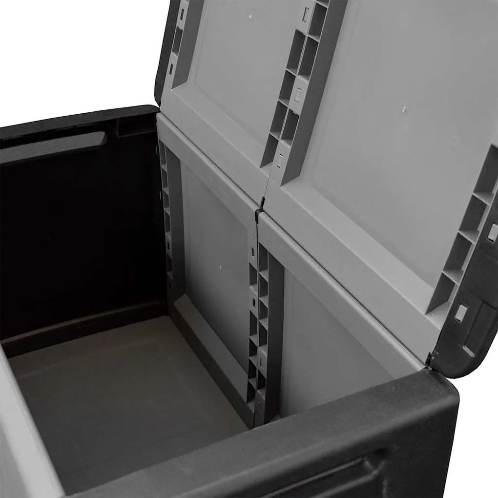 vidaXL sötétszürke-fekete kerti tárolóláda 96 x 53 x 57 cm 230 L