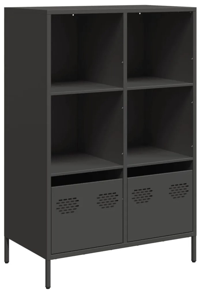 fekete acél magasszekrény 68 x 39 x 103,5 cm
