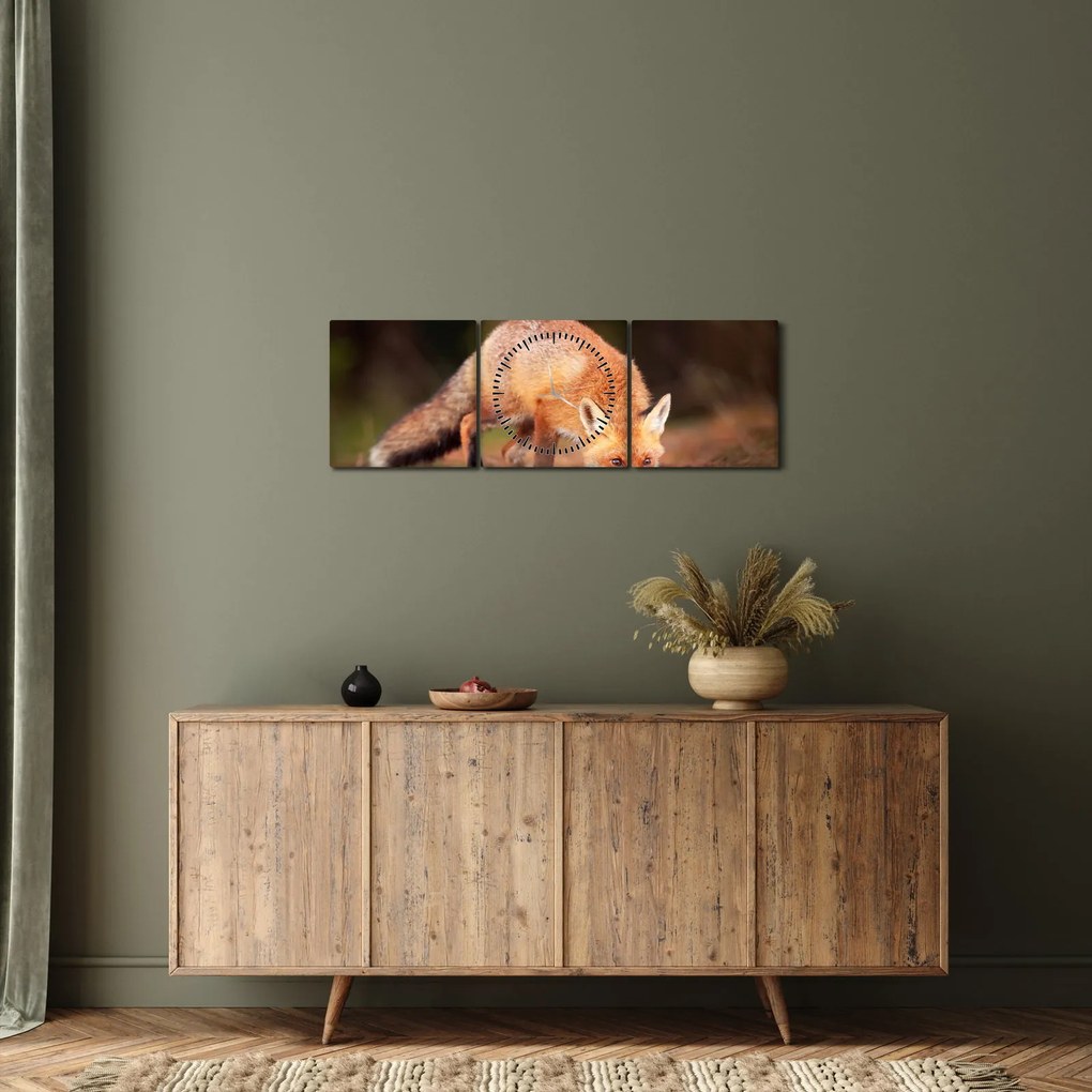 Kép - Róka az erdőben (órával) (90x30 cm)