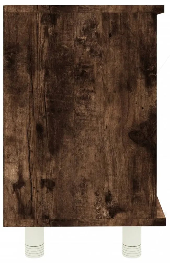 füstös tölgy színű szerelt fa fürdőszobaszekrény 60x32x53,5 cm