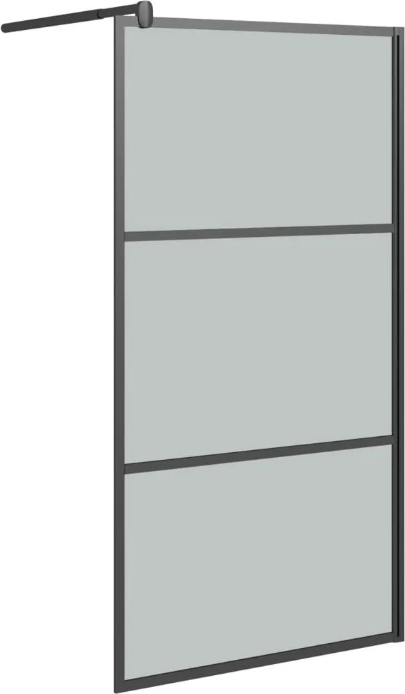 vidaXL fekete sötét ESG üveg zuhanyfal 115x195cm