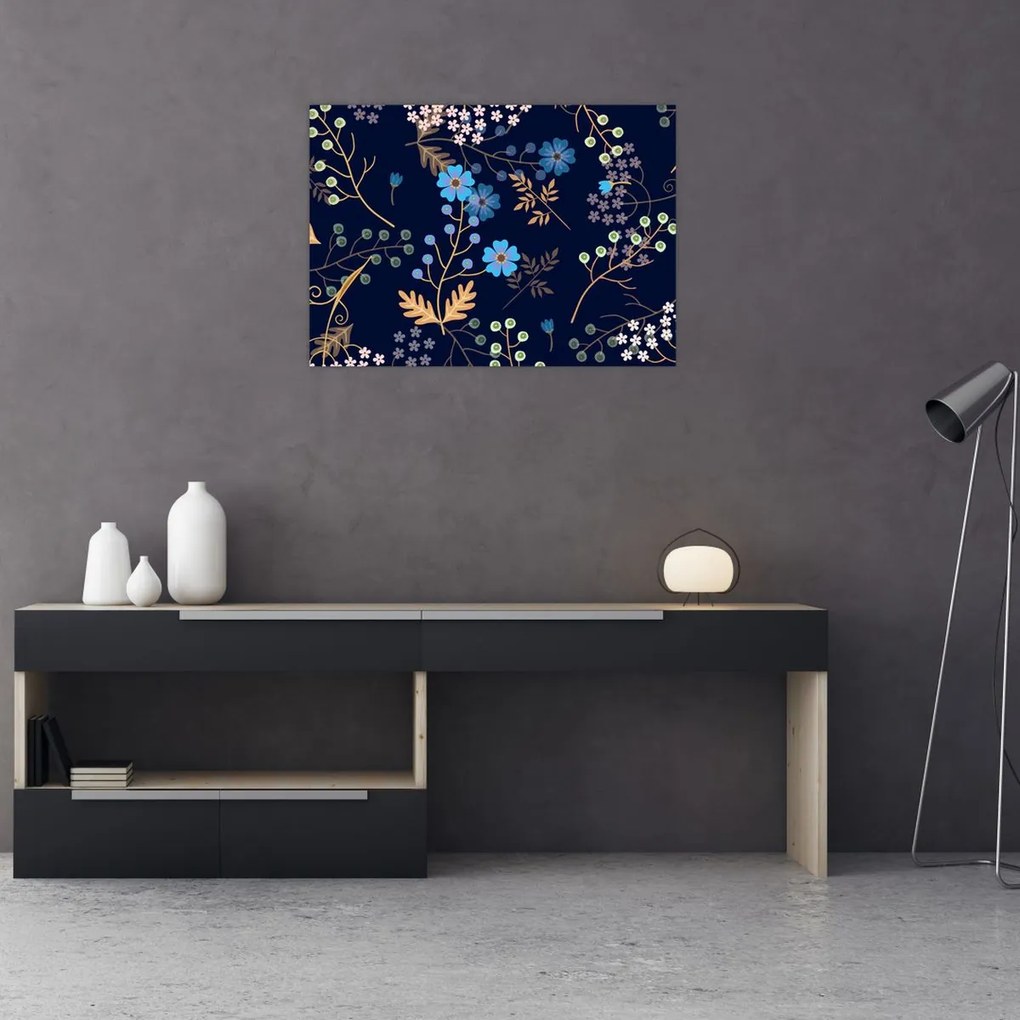 Üveg kép - Őszi virágok (70x50 cm)