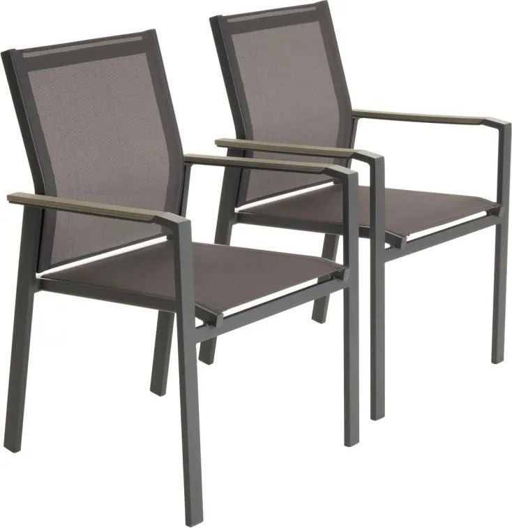 Kerti szék készlet 90 x 56,5 x 59,5 cm 2 db szürke