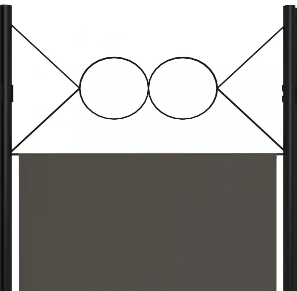 antracitszürke 5 paneles paraván 200 x 180 cm