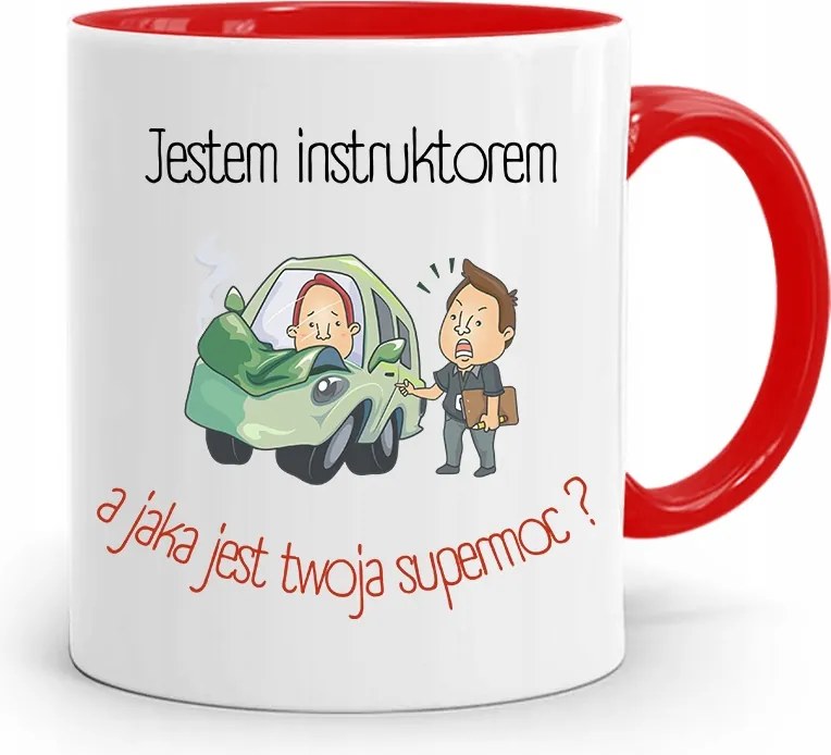 Vezetői Oktatónak Piros Bögre Ajándék fényképes nyomtatással