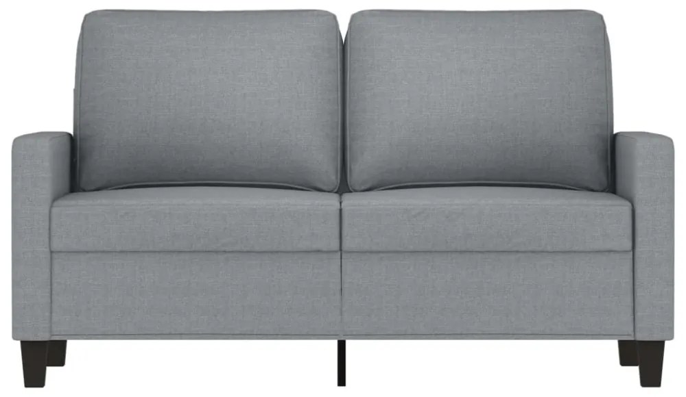kétszemélyes világosszürke szövetkanapé 120 cm
