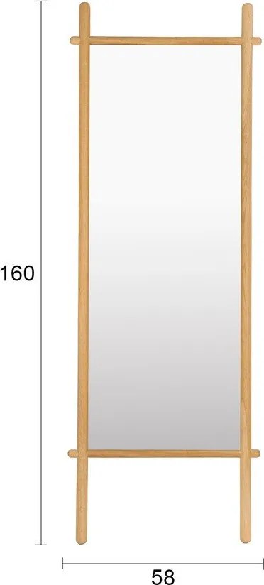 Álló tükör tömörfa kerettel 58x160 cm Solene – White Label