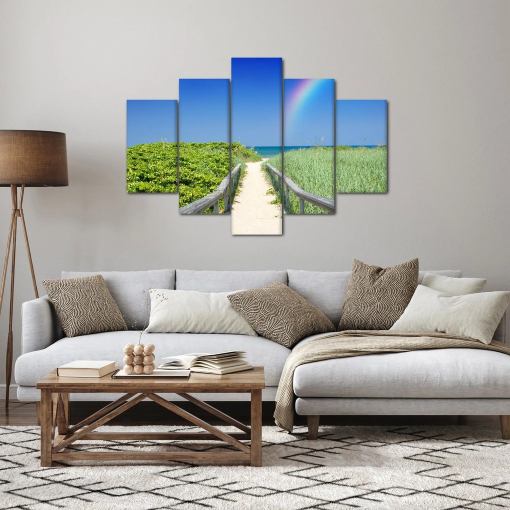 Kép - Tájkép és a szivárvány (150x105 cm)