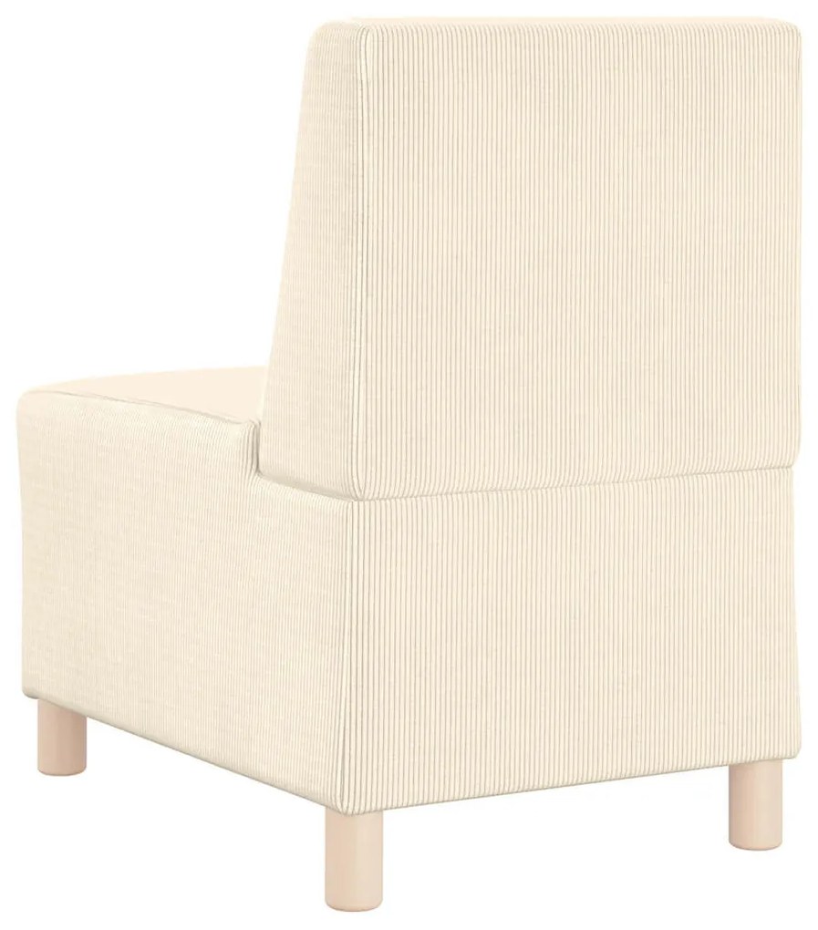 krémszínű kordbársony szövet kanapéfotel 55 cm