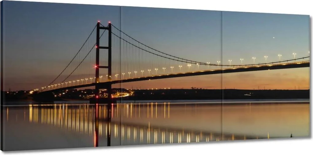 Vászonkép 150x70 Kivilágított híd éjszaka