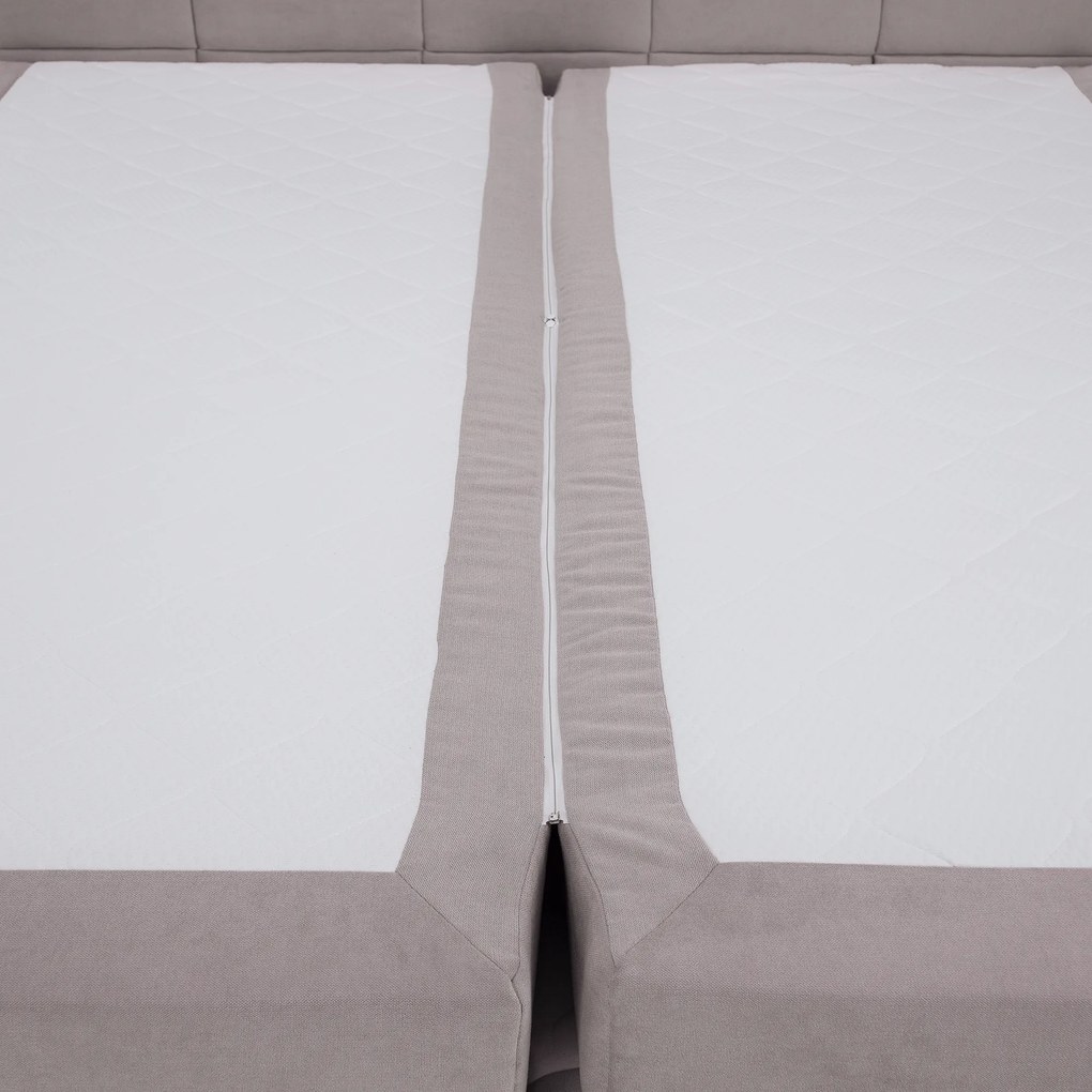 Boxspring ágy, 200x200, szürkésbarna Taupe, APRIL