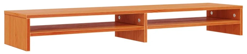 viaszbarna tömör fenyőfa monitorállvány 100 x 24 x 13 cm