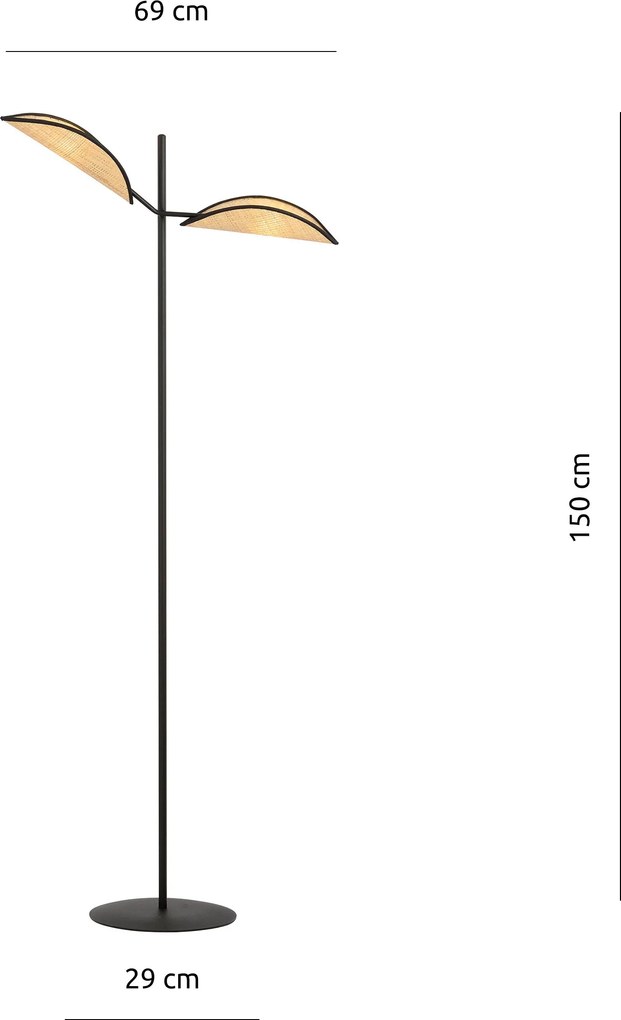 Emibig modern állólámpa vene barna fekete emi1160/lp2