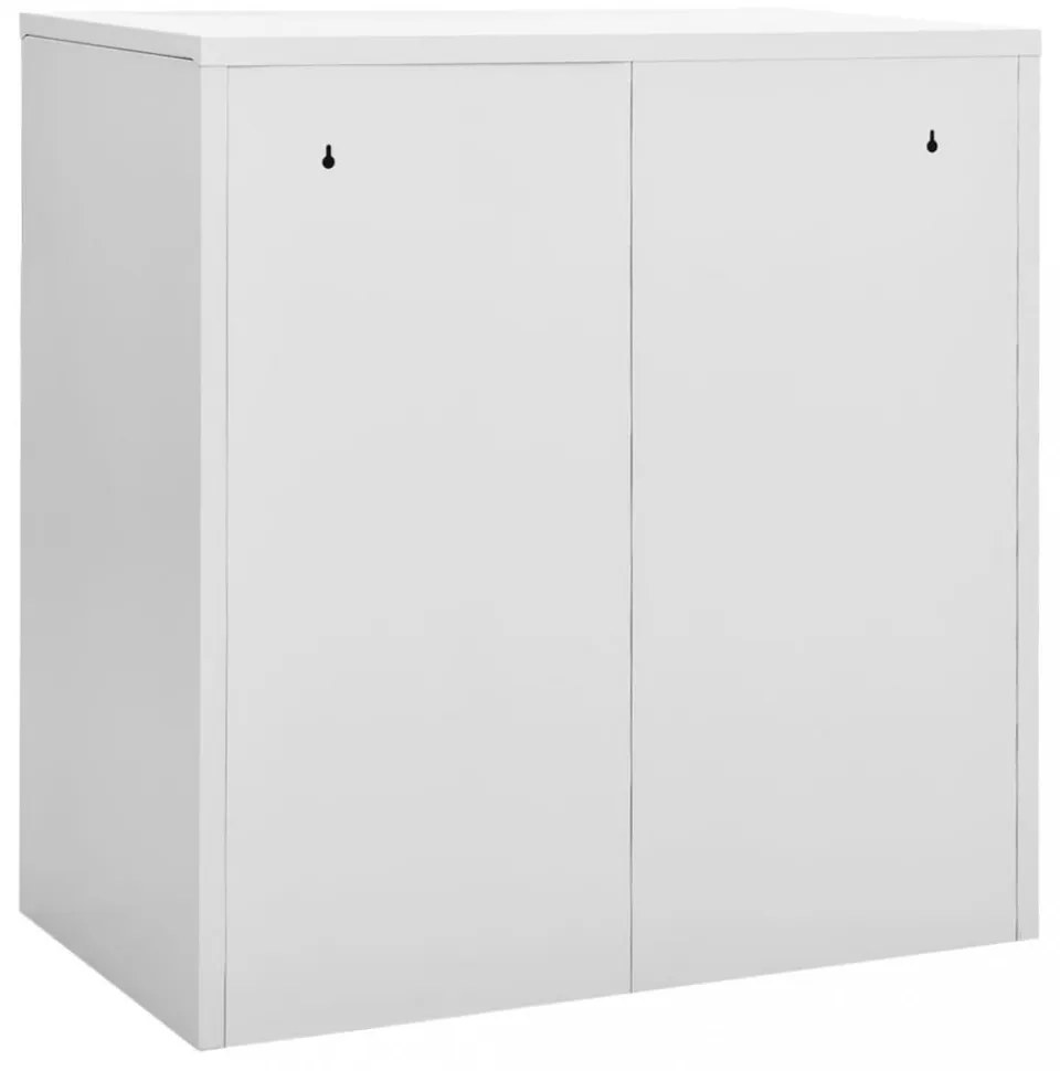 2 db világosszürke acél zárható szekrény 90 x 45 x 92,5 cm