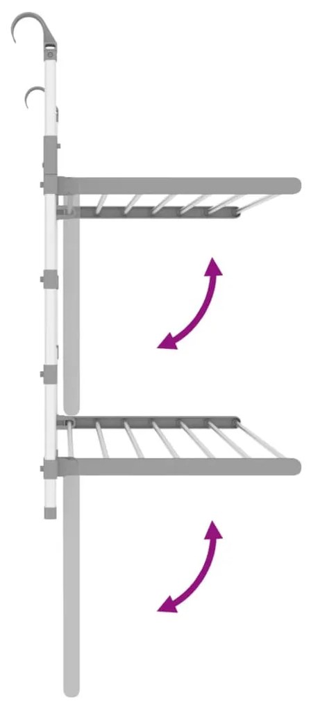 alumínium erkély ruhaszárító 89 x 25 x (60-95) cm