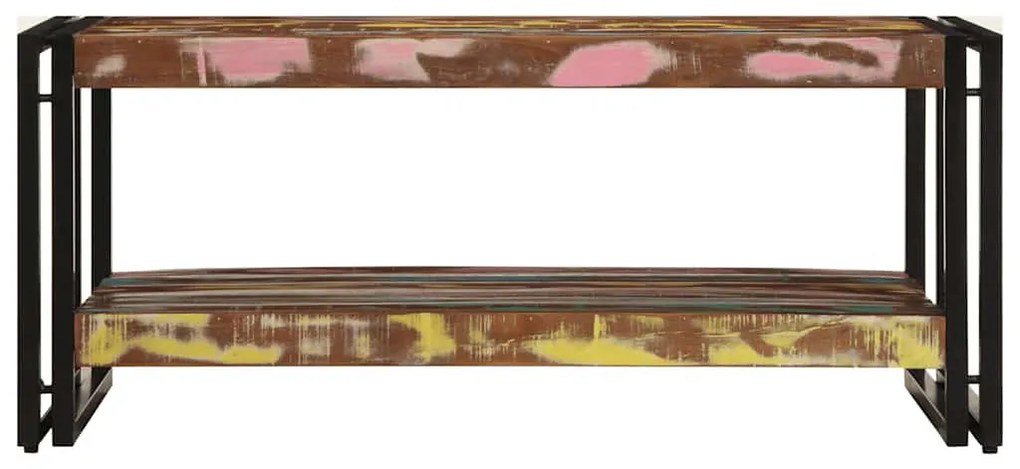 Dohányzóasztal többszínű 90x50x38cm tömörfa újrahasznosított fa