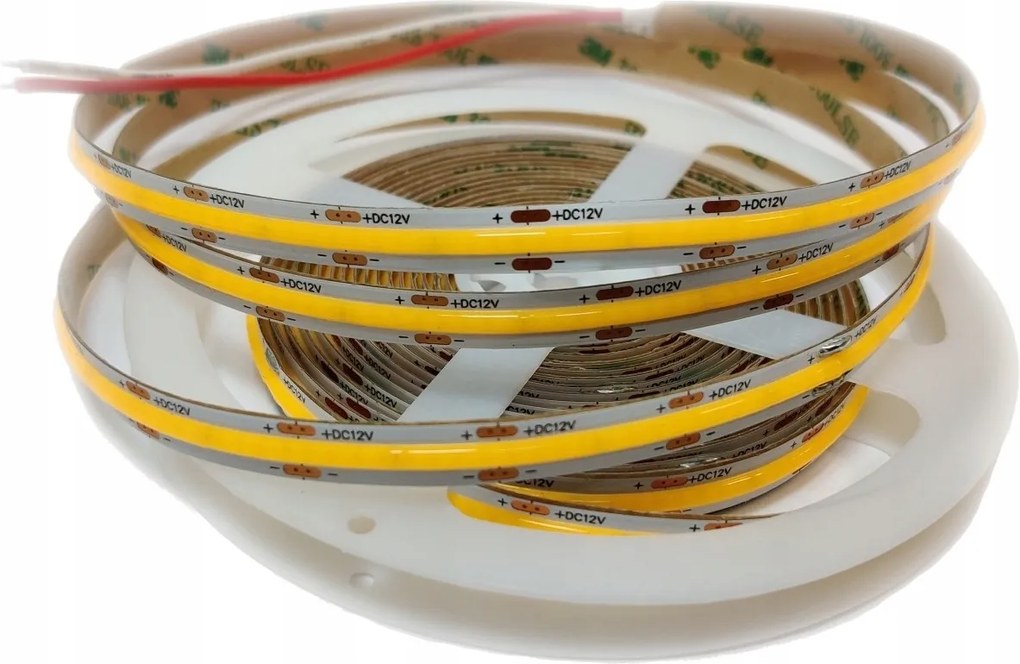 Szalag 12V Cob 320 Led IP20 meleg fehér 8mm 8W 3000K 1m