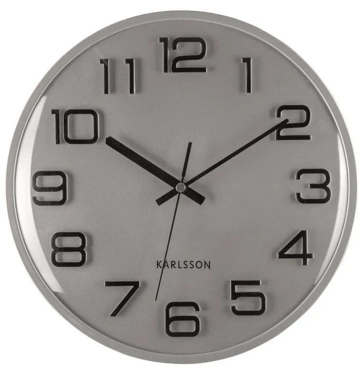 Karlsson 6022SI design falióra, ezüst, átmérő 30 cm