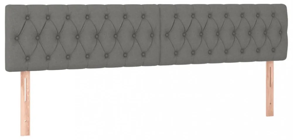 sötétszürke szövet LED-es fejtámla 200x7x78/88 cm