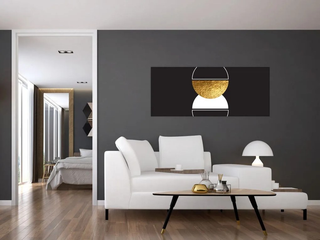 Kép - Absztrakció arany és fekete N⁰2 (120x50 cm)