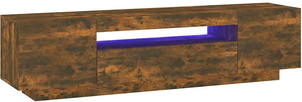 vidaXL füstös tölgy színű TV-szekrény LED-világítással 160x35x40 cm