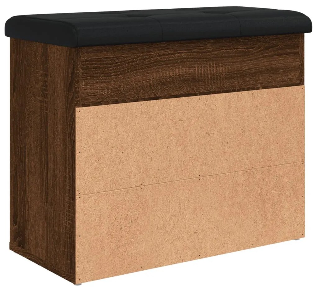 barna tölgy színű szerelt fa cipőtároló pad 62 x 32 x 50 cm