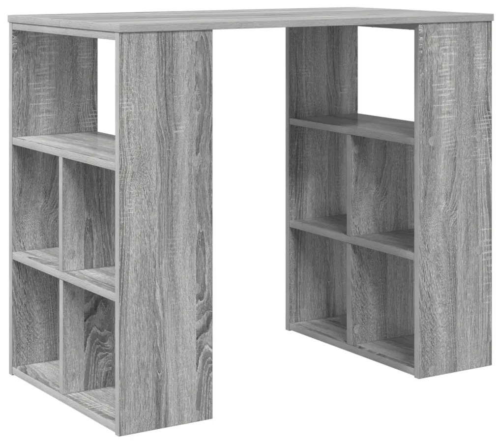 vidaXL Asztal polcokkal Szürke Sonoma 90 x 50 x 75 cm Faanyag