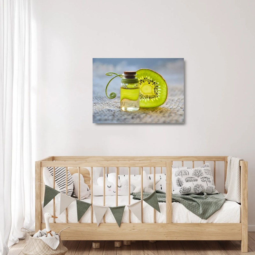Kép - szeletelt kivi részlete (üvegen) (70x50 cm)