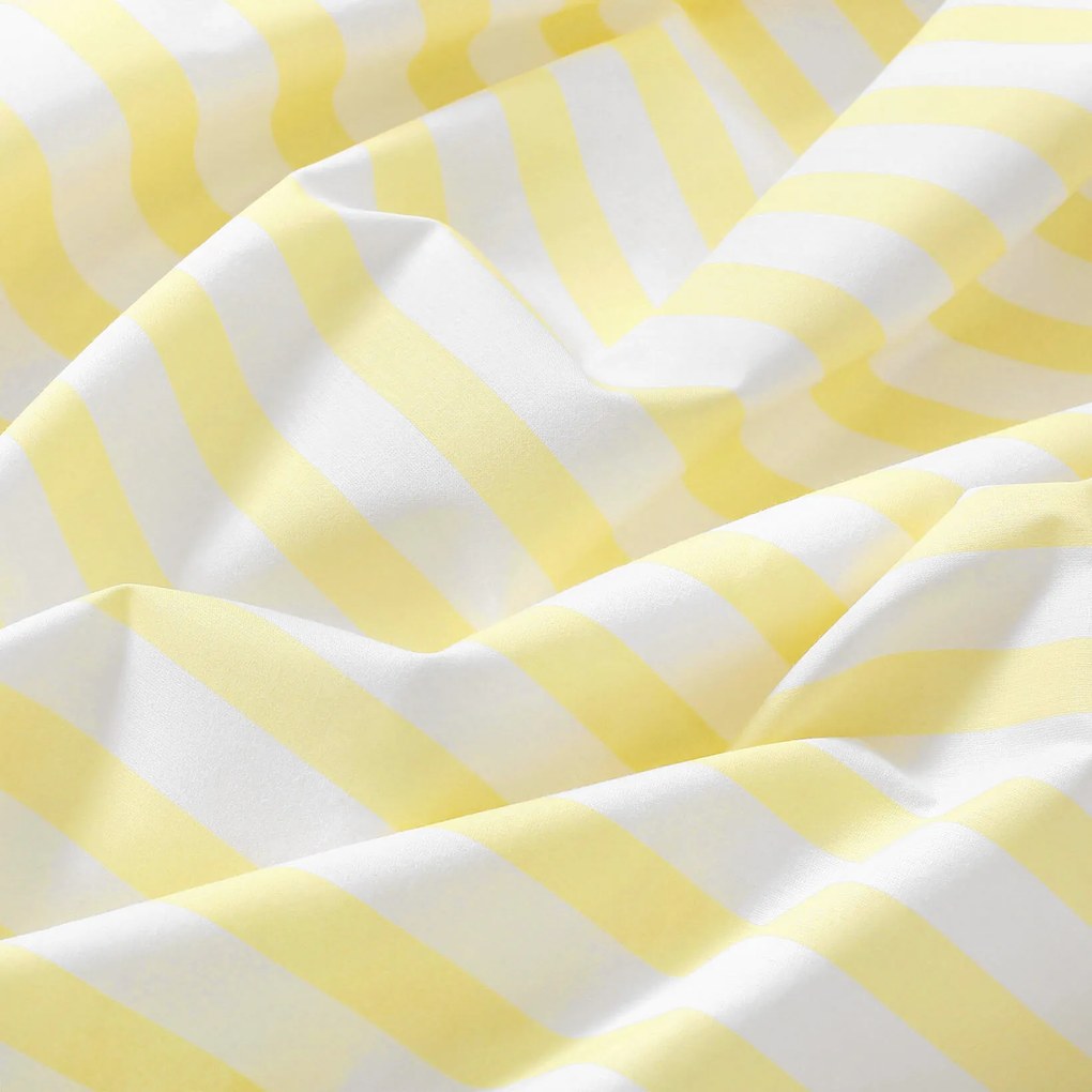 Goldea pamut ágyneműhuzat - sárga csíkos 200 x 200 és 2db 70 x 90 cm