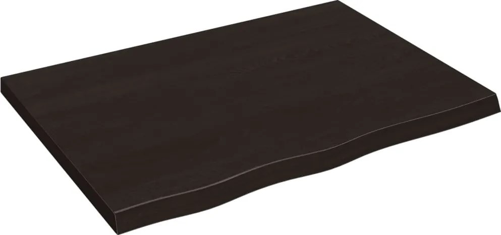 vidaXL sötétbarna kezelt tömör tölgyfa fali polc 80x60x(2-4) cm