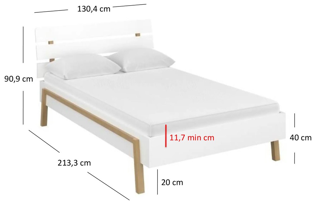 Franciaágy 120 cm Berry (fehér) (matrac és ágyrács nélkül). 1052773