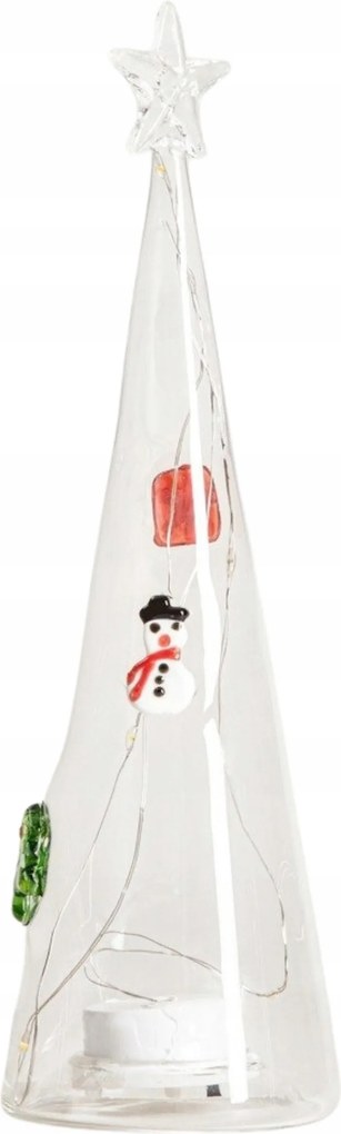 LED-es dekoráció Laawel üveg karácsonyfa süllyesztett dekorációval 23,5cm Homla