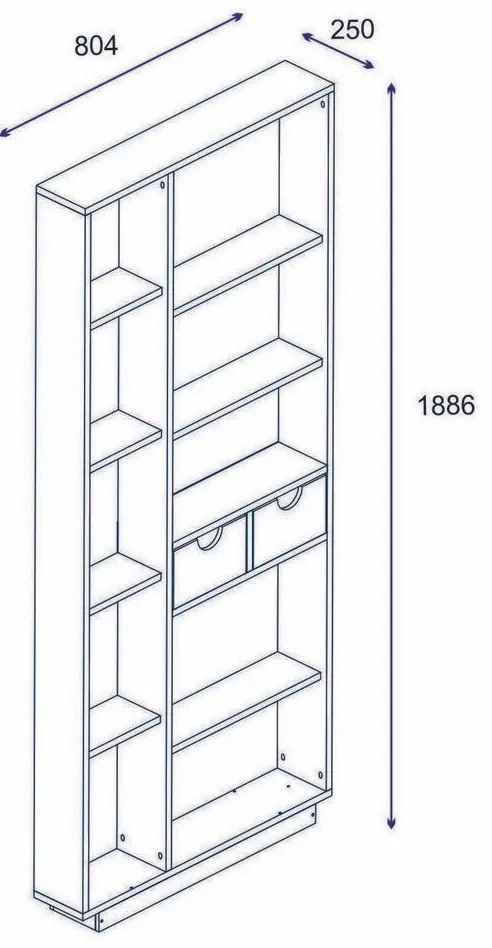 Luma Oak könyvespolc