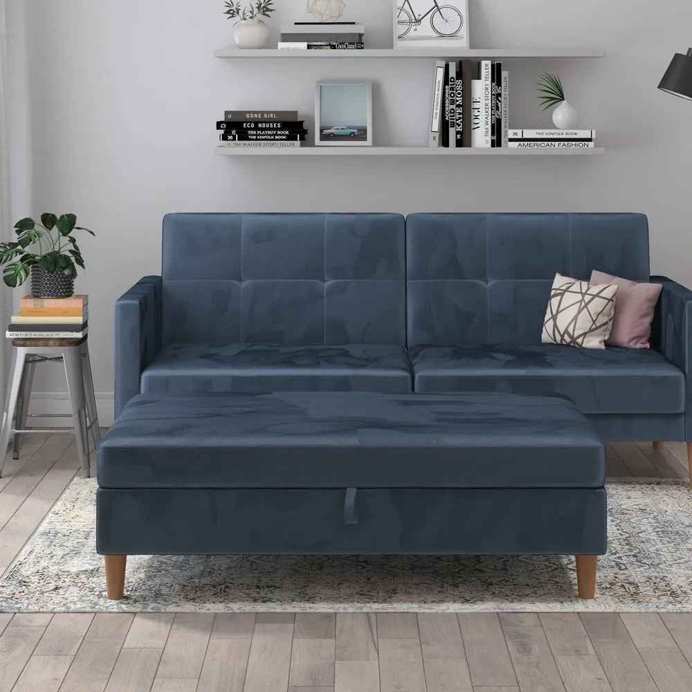 Kék bársony lábtartó Lilly – Støraa