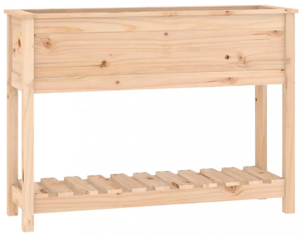 tömör fenyőfa növénytartó polccal 111,5x34,5x81 cm