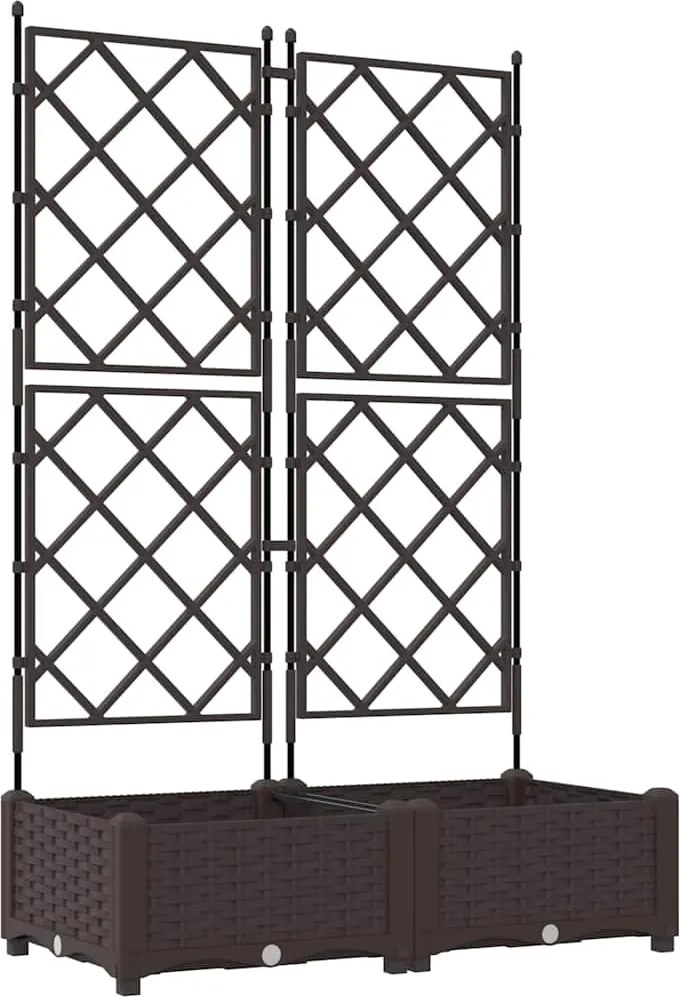 vidaXL Kerti cserép 2 pcs Barna 80 x 40 x 125,5 cm Acél