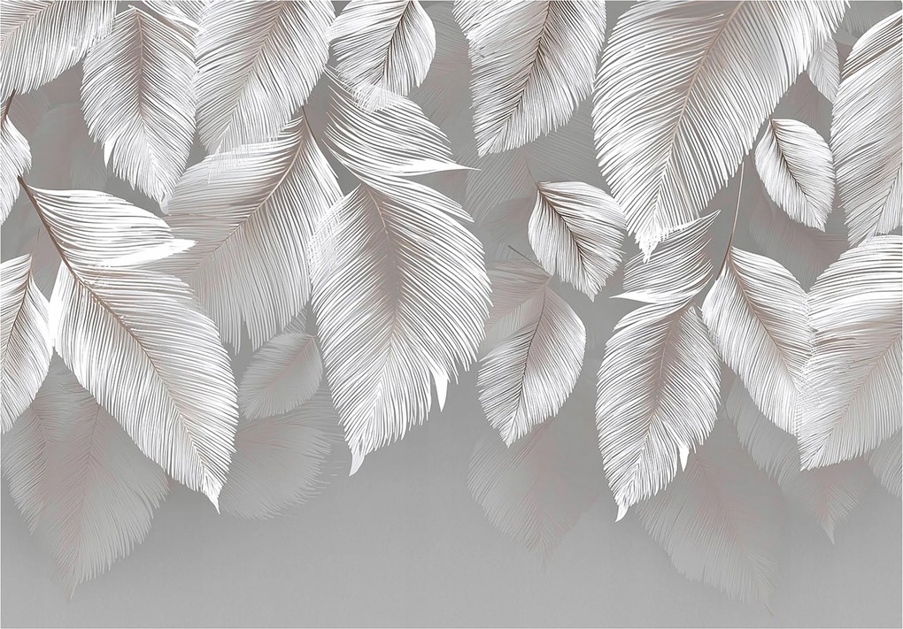 Fotótapéta Levelek Szürke Beton Absztrakt Fal Hálószoba Nappali 250x175