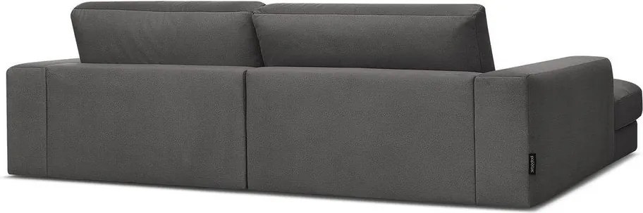 Antracitszürke bársony sarokkanapé (bal oldali-heverő résszel) Sierra – Bobochic Paris