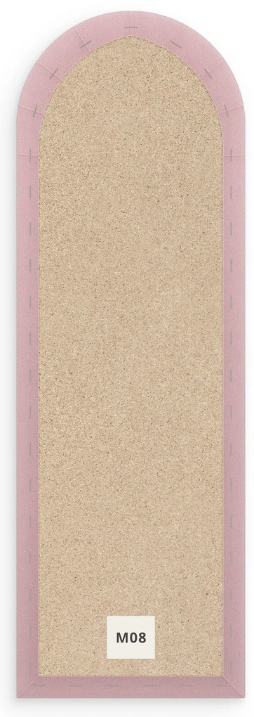 Bársony kárpitozott panel - Íves - 20x60cm Szín: Púderrózsaszín