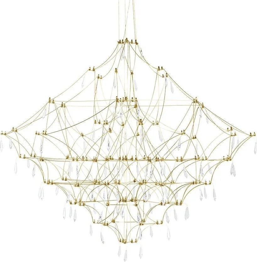 KING HOME MSE1501100126 CONSTELATION Modern Függesztett Lámpa Átlátszó, Arany LED IP20