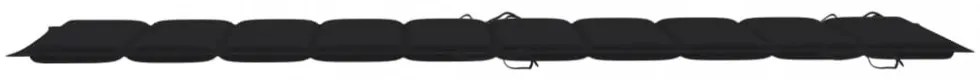 fekete oxford szövet napozóágy párna 186 x 58 x 3 cm