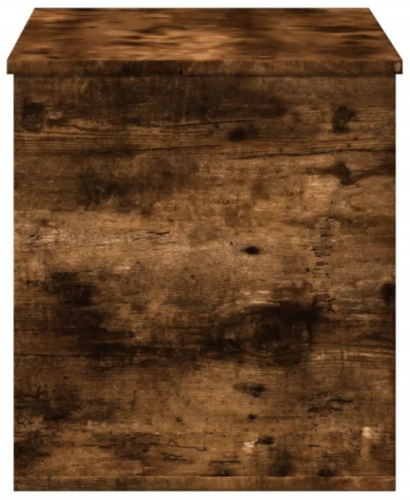 füstös tölgy színű szerelt fa tárolóláda 100x42x46 cm