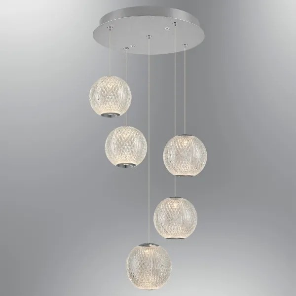 LED csillár sodronyon CREMONA 5xLED/5W/230V 3000K matt króm