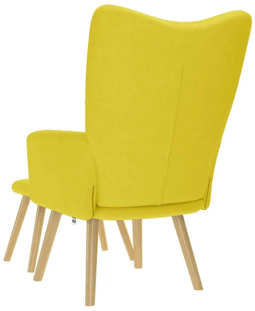 vidaXL Relaxáló szék zsámollyal világossárga szövetből