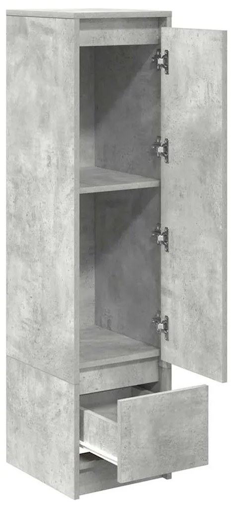 betonszürke szerelt fa magasszekrény 29,5x34x119,5 cm